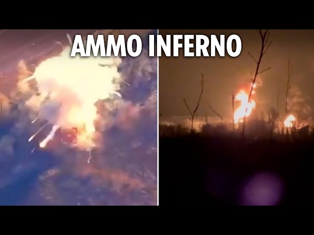 Explosions rip through huge Russian ammo factory as Ukraine drone wave flies deep behind enemy lines