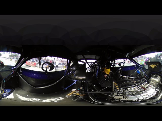 Crazy 360 degree views inside the Batmobile of Jerico Balduf on a pass at Orlando Speed World.