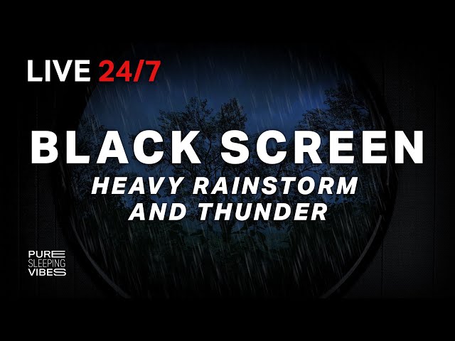 🔴 Powerful Rain and Thunder Sounds for Sleeping | Black Screen Rainstorm - Sleep Sounds