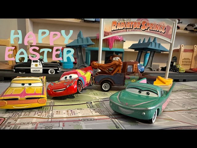 Mattel Disney Pixar Cars 2024 Easter Ramone, Lightning McQueen, Mater and Flo