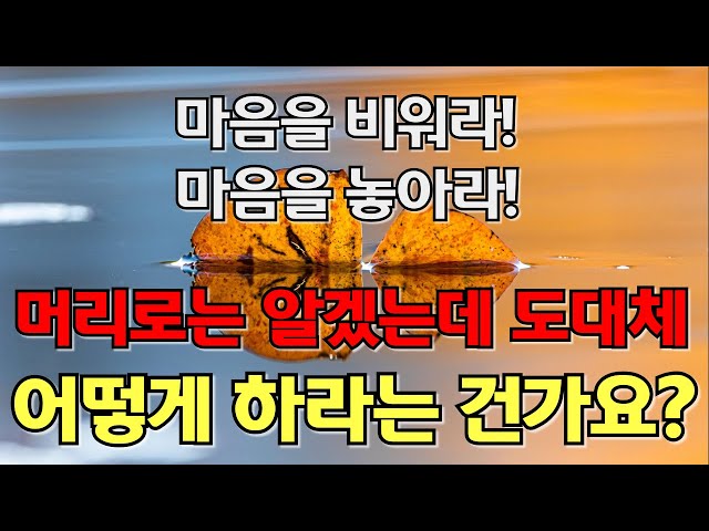 마음이 편해지고 마음이 비워지는 원리