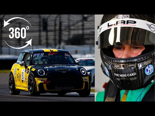 Interactive 360 Video: Watch A Mini Cooper Race Car At The Indianapolis Motor Speedway