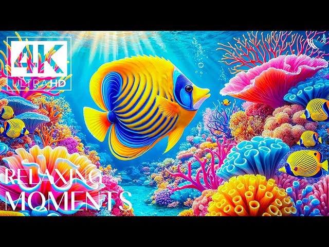 Deep Sea Serenity 4K (VIDEO ULTRA HD) - Exotic Fish & Reefs - Relaxation Meditation Music