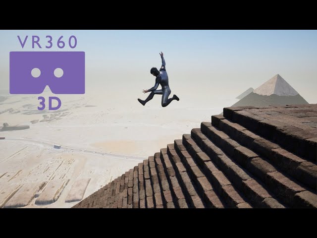 VR 360 - Jump Down the Pyramid! - Ragdoll Physics 3D 4k Thrill Seeking