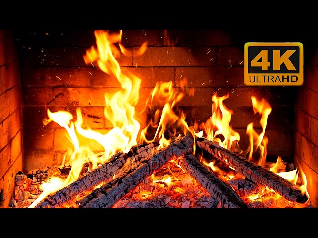 🔥 Cozy Fireplace 4K (12 HOURS). Fireplace with Crackling Fire Sounds. Fireplace Ambience