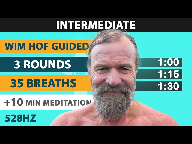 Intermediate Wim Hof Guided Breathing | 3 Rounds - 35 Breaths | 10 min Meditation | 528hz