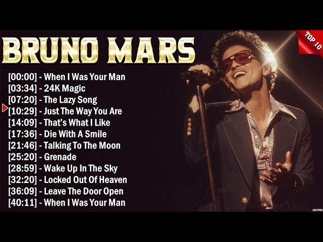 Bruno Mars Greatest Hits 2025 - Pop Music Mix - Top 10 Hits Of All Time