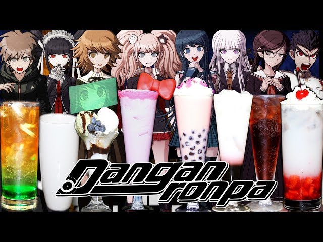 Danganronpa Inspired Drinks! 🤪💗👠 Anime Cafe in Japan! Official Recipes! Junko Enoshima and more!