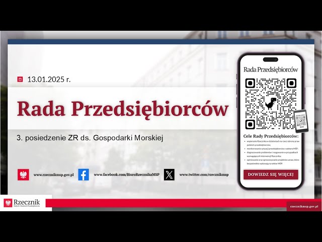 Połączone posiedzenie ZR ds. Gospodarki Morskiej i ZR ds. Turystyki | 13.01.2025