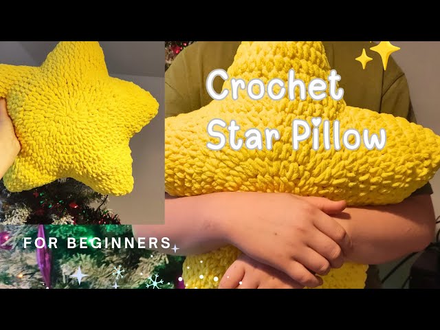 Crochet Star Pillow  Easy Step by Step Tutorial Free Pattern for beginners