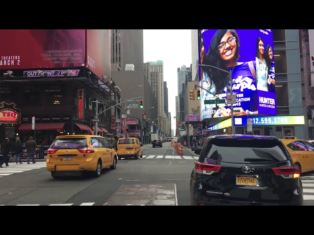 49 Driving Downtown   Broadway 4K    New York City USA