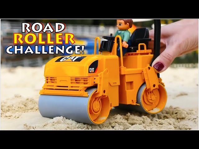 Road Roller CHALLENGE! - Sand Pit Toys - Kids Construction - Best Learning videos for kids