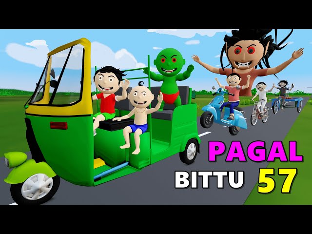 Pagal Bittu Sittu 57 | Auto Rickshaw Wala Cartoon | Bittu Sittu Toons | Pagal Beta,CS Bisht Vines