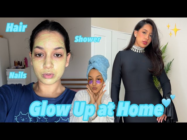 GLOW UP WITH ME | At home 🚿🩵🏠