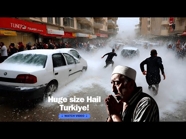 A huge hail has destroyed Gazientep Turkiye! 1000 cars and houses destroyed!