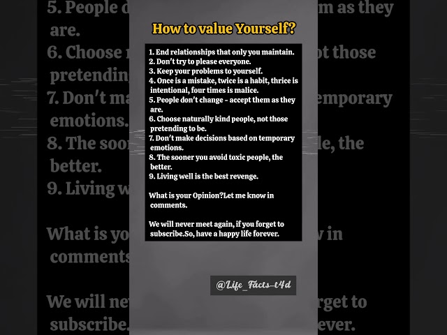 How to value Yourself?/Hidden Psychology Facts/Motivational Quotes#shorts#life#facts