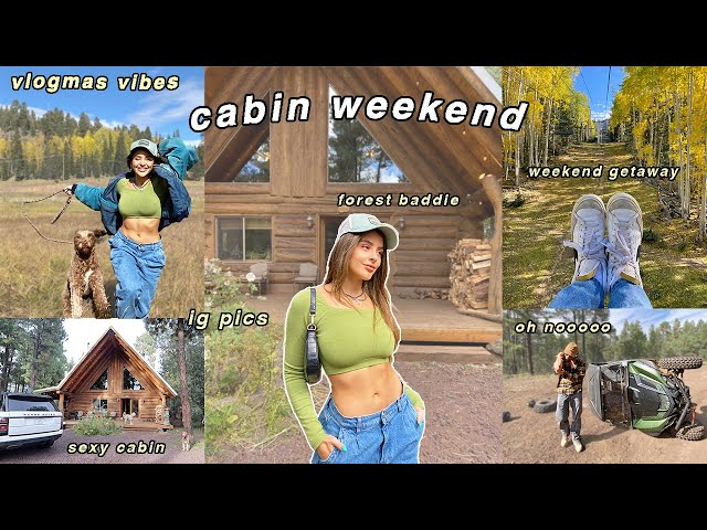 CABIN VLOG! spend the weekend with me (cozy wine nights + road trip  w boyf)