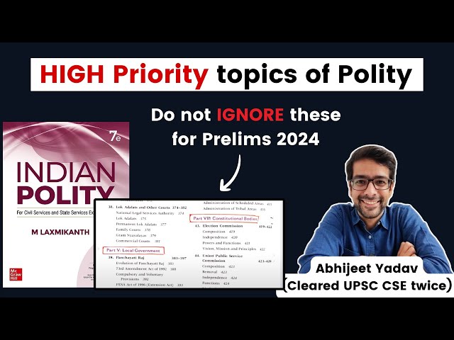 Important chapters of Polity by M. Laxmikanth for UPSC Prelims 2024