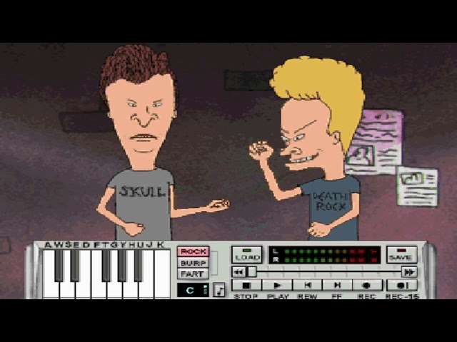 MTV Arcade Beavis and Butt-Head Air Guitar Showcase Gameplay | Flash Game