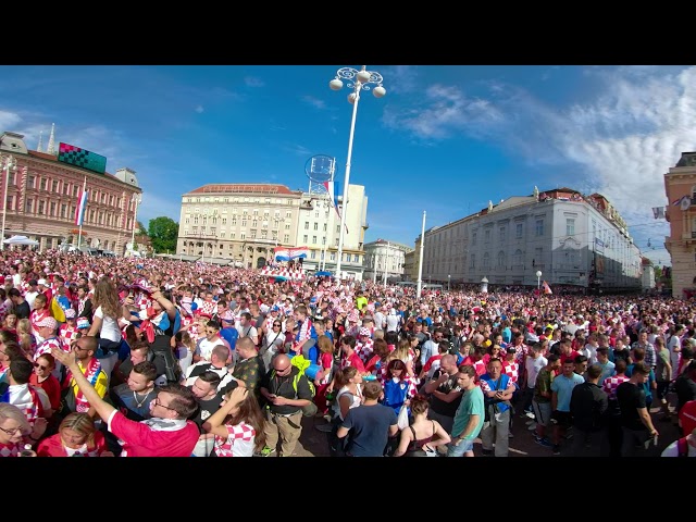 360 view Zagreb celebrating World Cup