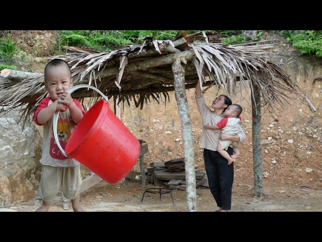 Single mother and baby build a simple kitchen - Life in a small house