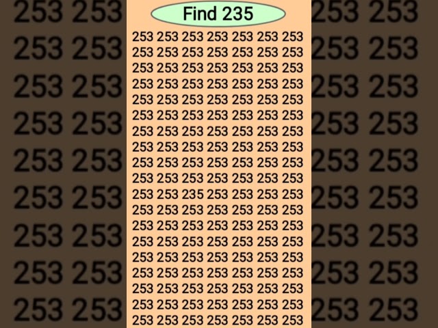 #Genius find 235 #shorts #shortsfeed #shortsviral #quiz #puzzle #shortvideos #viralvideo #brain test