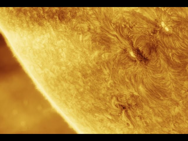 Solar surface and prominence time-lapse