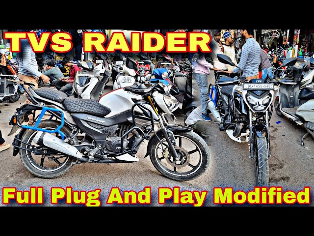 TVS RAIDER 😎Full Plug And Play Modified 💯Top Rack, Saddle Stay, Crash Guard🔥Best Quality Accessories