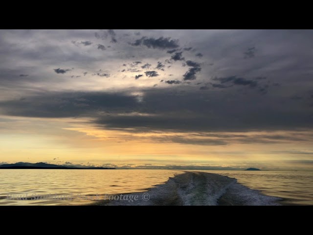 CA017 Salish Sea Boat Wake Sunset, BC, CA. preview