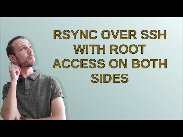 Rsync over ssh with root access on both sides