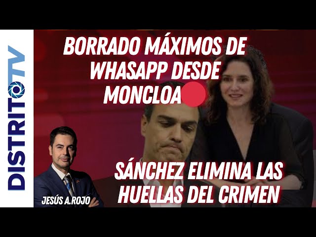 Jesús Á.Rojo🔴BORRADO MÁXIMOS DE WHASAPP DESDE MONCLOA🔴SÁNCHEZ ELIMINA LAS HUELLAS DEL CRIMEN