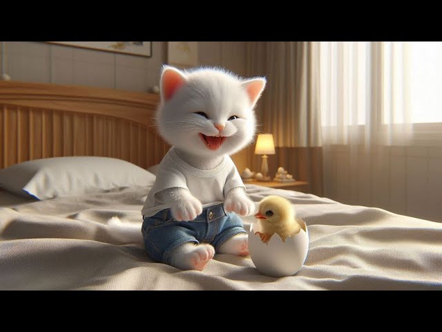 Cute Kitten and the Little Chicken Friend!#cat #cute #ai #catlover #catvideos #cutecat #aicat