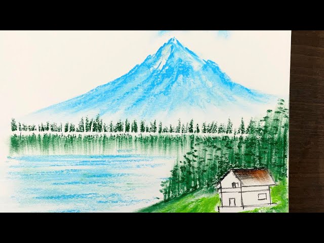 Easy Oil Pastel Landscape painting for beginners I MOUNTAIN SCENERY I Oil Pastel Drawing🏞️