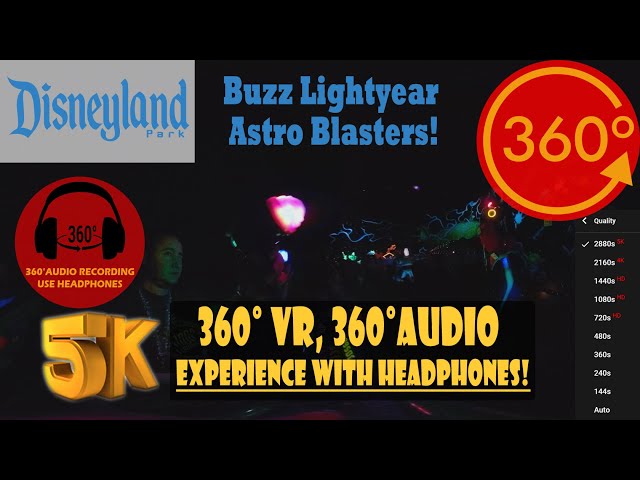 Buzz Lightyear Astro Blasters 360 VR - Disneyland [5K 360° | 360° Audio]