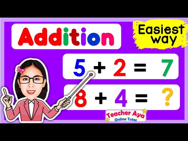 ADDITION - EASIEST WAY FOR KIDS | MATH QUIZ | Learn to Add |Adding numbers |Teacher Aya Online Tutor