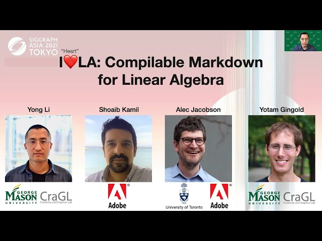 I❤️LA: Compilable Markdown for Linear Algebra [5 minutes]