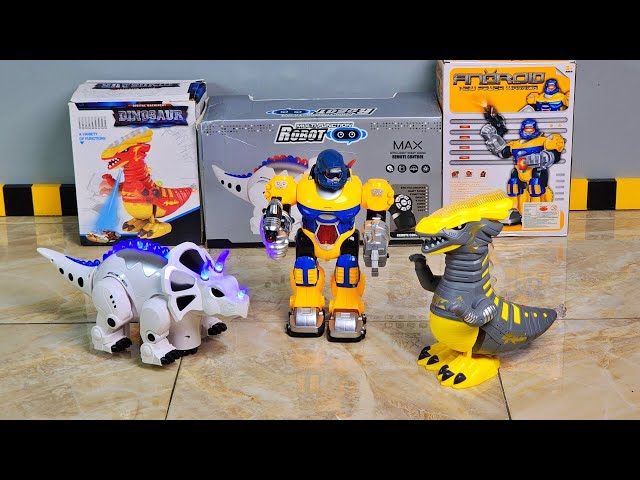 Unboxing Robot Dinosaurus RC, Robot Warrior Keren, Robot Dino Joget, Dinosaurus Triceratops & T-rex