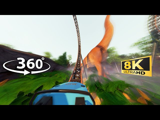 360 Dinosaur Roller Coaster 🎢 🦕 in VR 8K