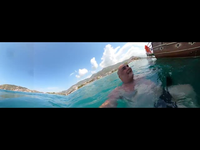 Pirate Boat Alanya Antalya Turkey May June 2024 360 footage GoPro Max Turkey 2024