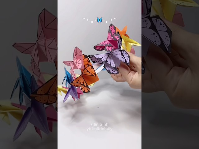 Paper origami butterfly crown