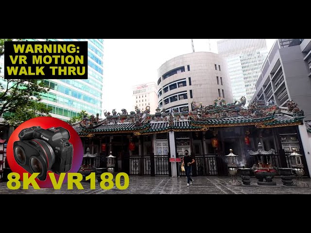 8K VR180 WALKING INTO YUEH HAI CHING TEMPLE centre of Singapore City 3D (Travel Videos/ASMR/Music)