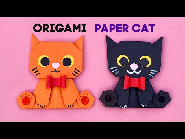 ORIGAMI PAPER CAT/How to Make a Easy Paper Cat/Paper Craft / Origami Cute Craft  / Paper Kitten