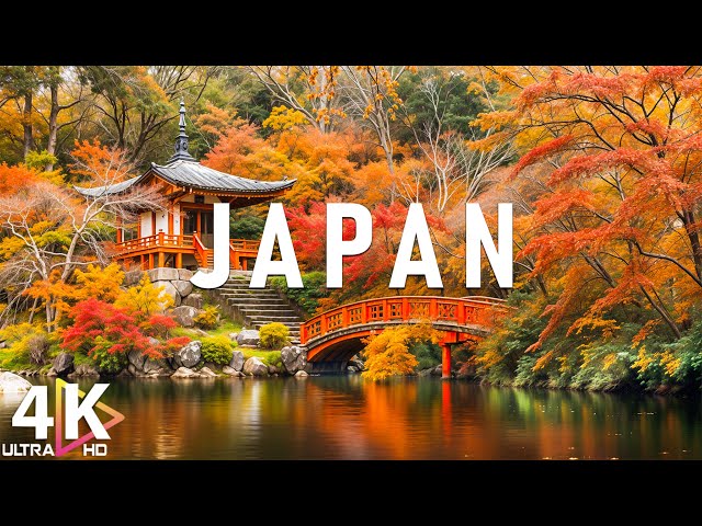 FLYING OVER JAPAN (4K UHD) - Amazing Beautiful Nature Scenery with Relaxing Music for Stress Relief