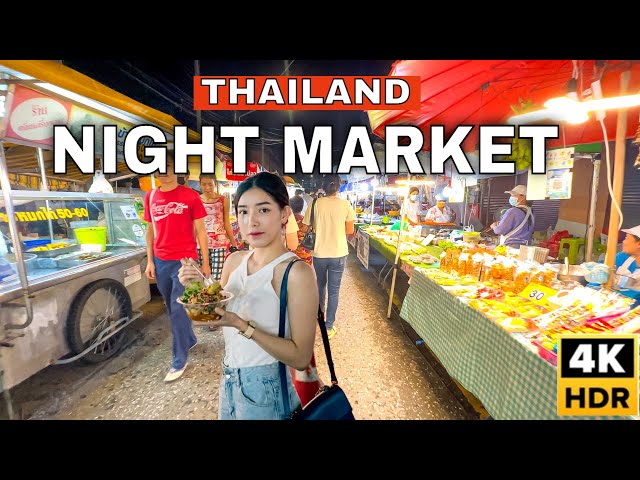 Thailand Street Market Tour | Surat Thani Night Market 🇹🇭🍗🍜🌭