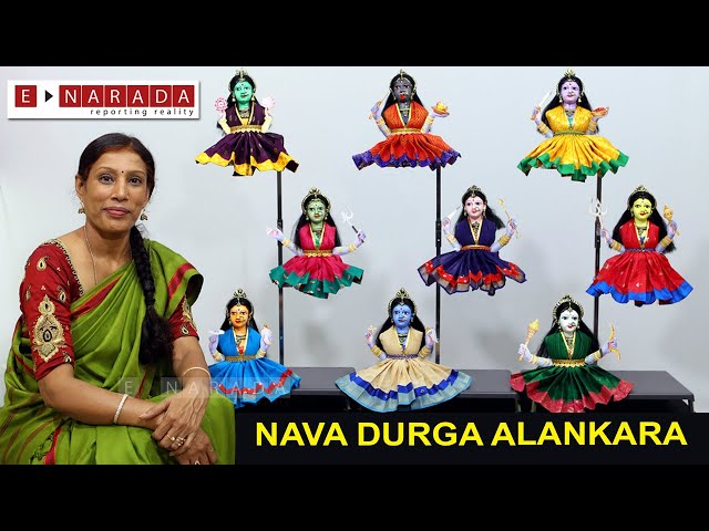 How to make nava durga idols | navratri decoration ideas | Draping Devi with Blouse piece