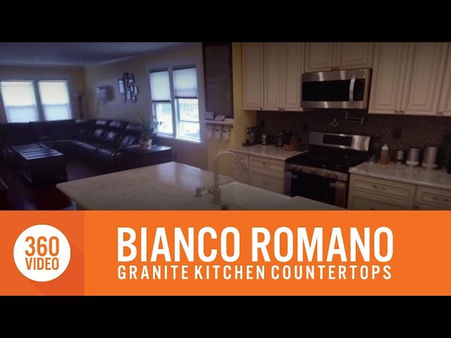 Bianco Romano Granite Kitchen Countertops | 360˚ Video