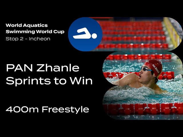 🇨🇳 Pan Zhanle Sprinting to the Finish of Men's 400m Freestyle at Swimming World Cup 2024 in Incheon