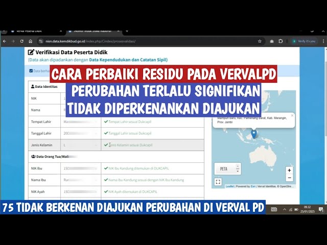 CARA MENGATASI INDEKS PERUBAHAN DATA SISWA DI ATAS 75% PERUBAHAN TERLALU SIGNIFIKAN PADA VERVAL PD