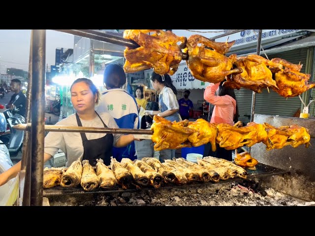 Amazing Cambodian street food tour @ Night Market - Chicken, Honey duck, Fish, Snacks & more