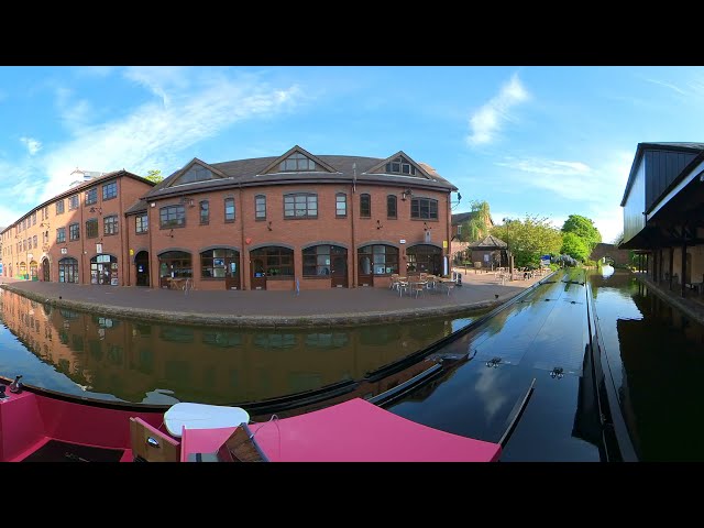 Leaving Coventry Basin - 360 degree view from my narrowboat